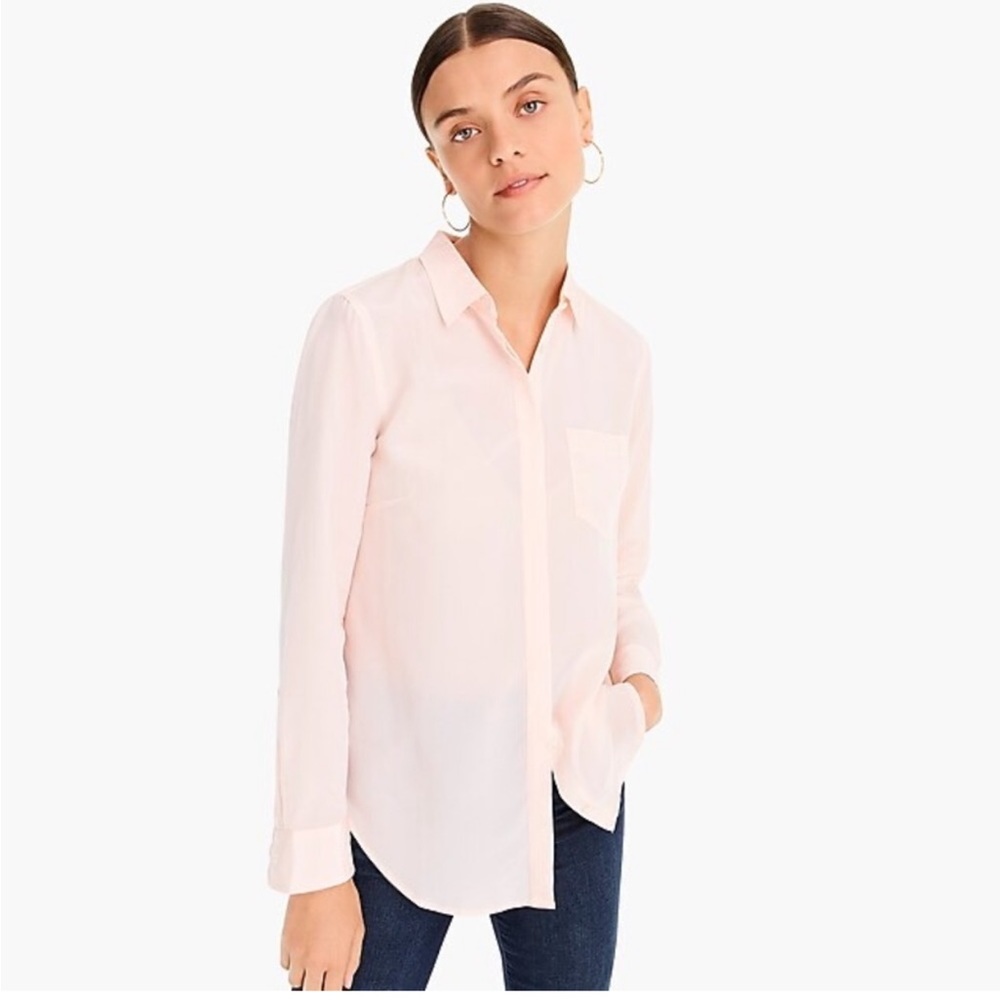 J. CREW - NWT Silk Button Up - Petal - Picture 3 of 9